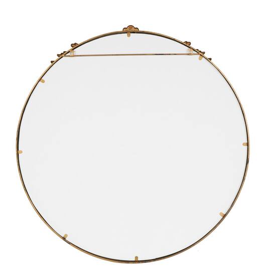 36" x 35" Gold Scroll Layered Floral Accents Metal Framed Wall Mirror